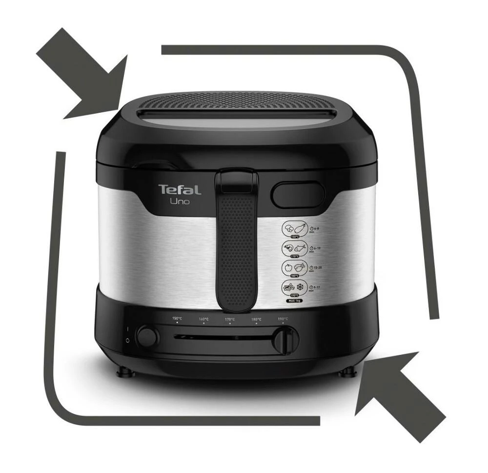 Gruzdintuvė Tefal FF215D Deep fryer Single Juodas,Nerūdijantis plienas Stand-alone 1600 W