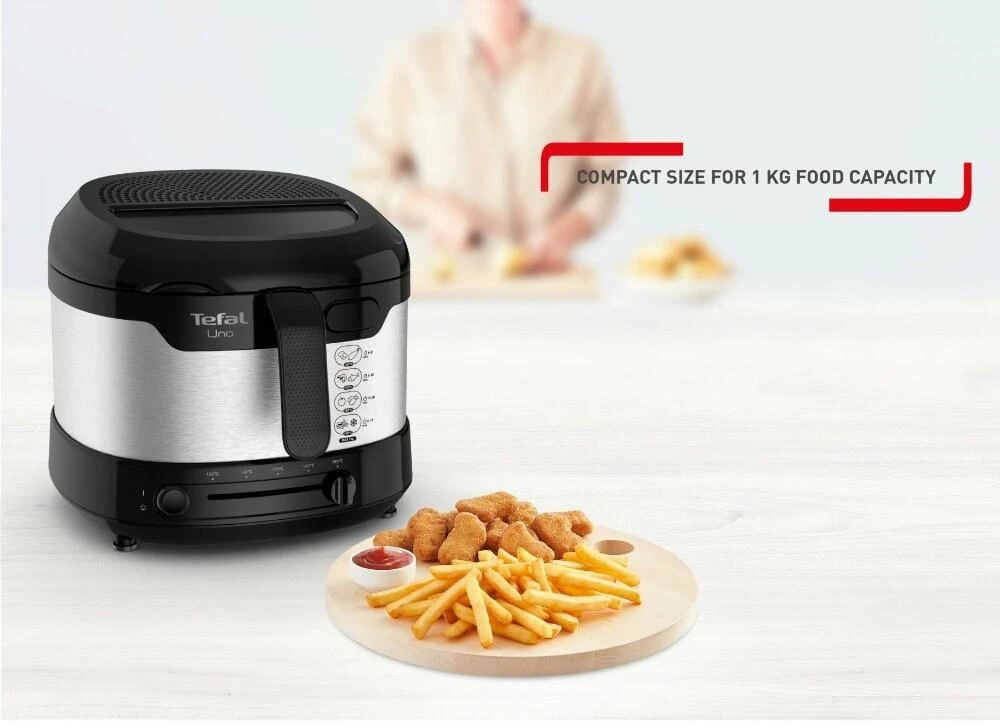 Gruzdintuvė Tefal FF215D Deep fryer Single Juodas,Nerūdijantis plienas Stand-alone 1600 W
