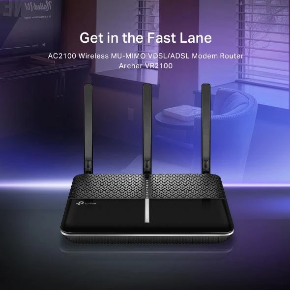 Belaidis maršrutizatorius TP-LINK Archer VR2100 Dviguba juosta (2,4 GHz / 5 GHz) Gigabitinis eternetas Juoda