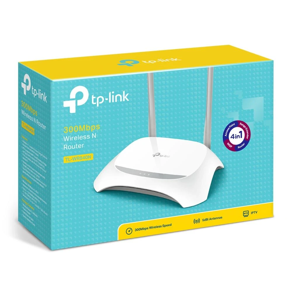 TP-LINK 300Mbps Wireless N Maršrutizatorius Broadcom 2T2R 2.4GHz 802.11n/g/b Integruotas 4 prievadų jungiklis 2 antenos