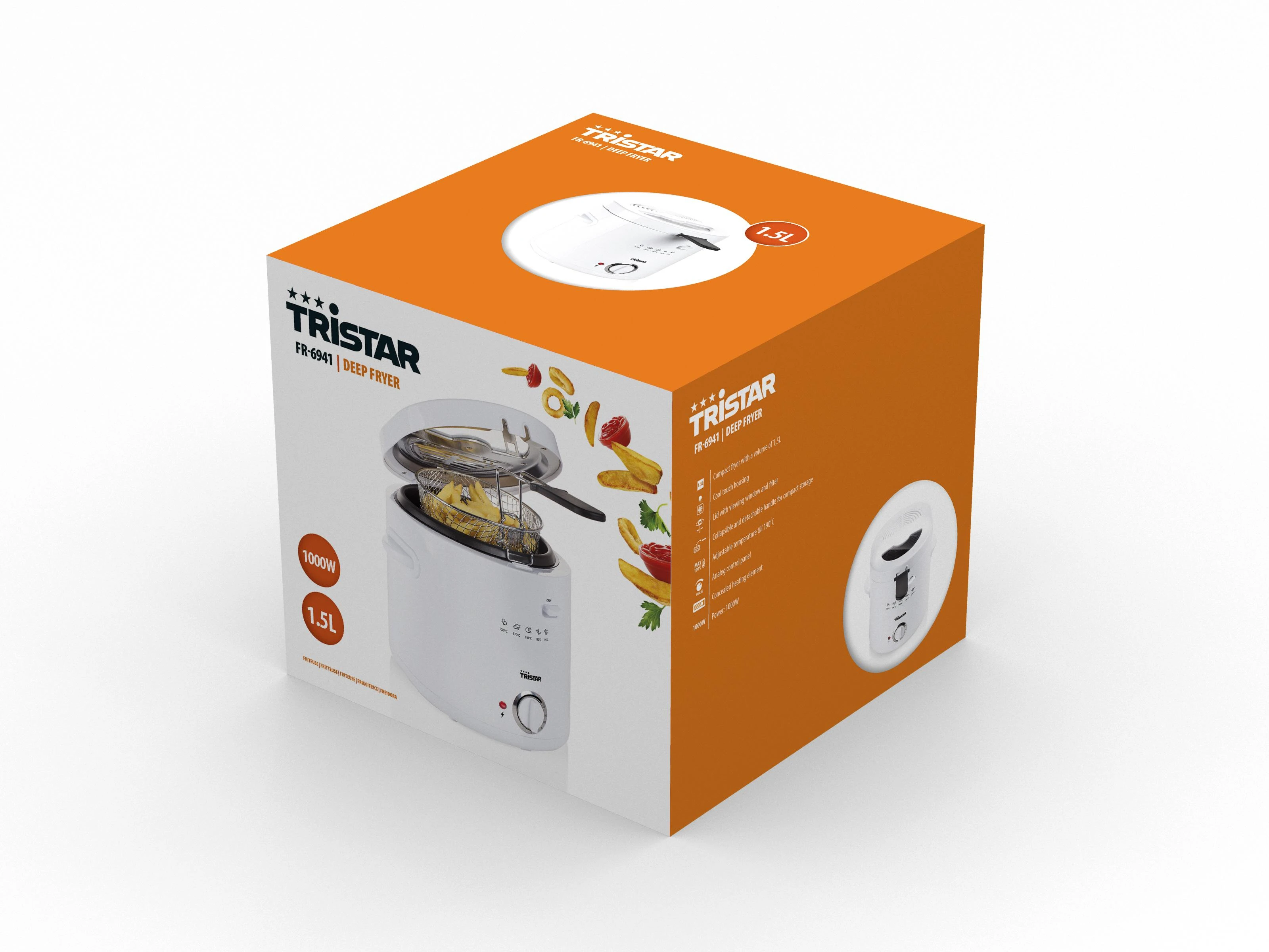 Gruzdintuvė Tristar Deep Fryer FR-6941 Balta, 1000 W, 1.5 L