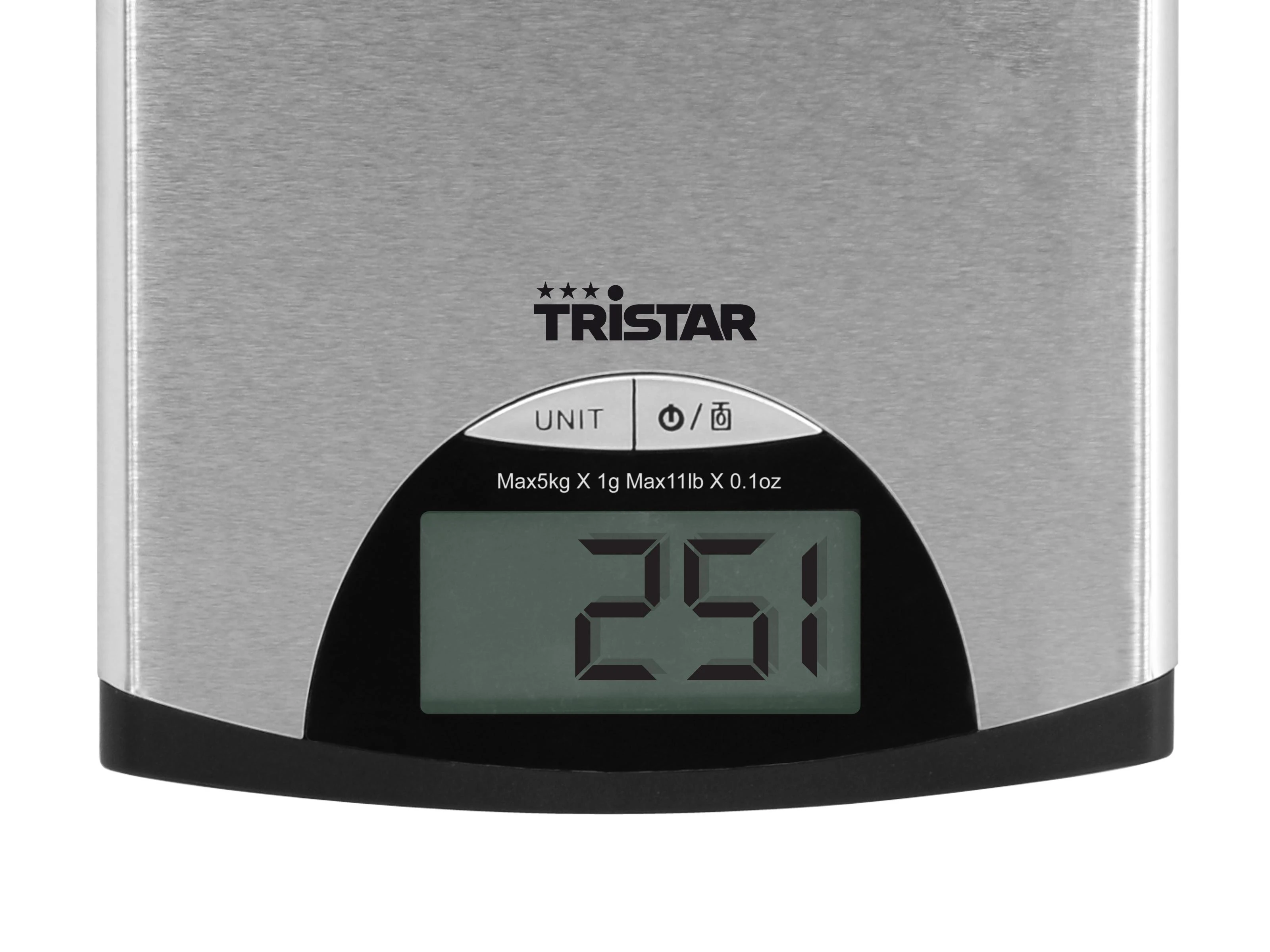 Tristar | Virtuvinės svarstyklės | KW-2435 | Maximum weight (capacity) 5kg | Metallic