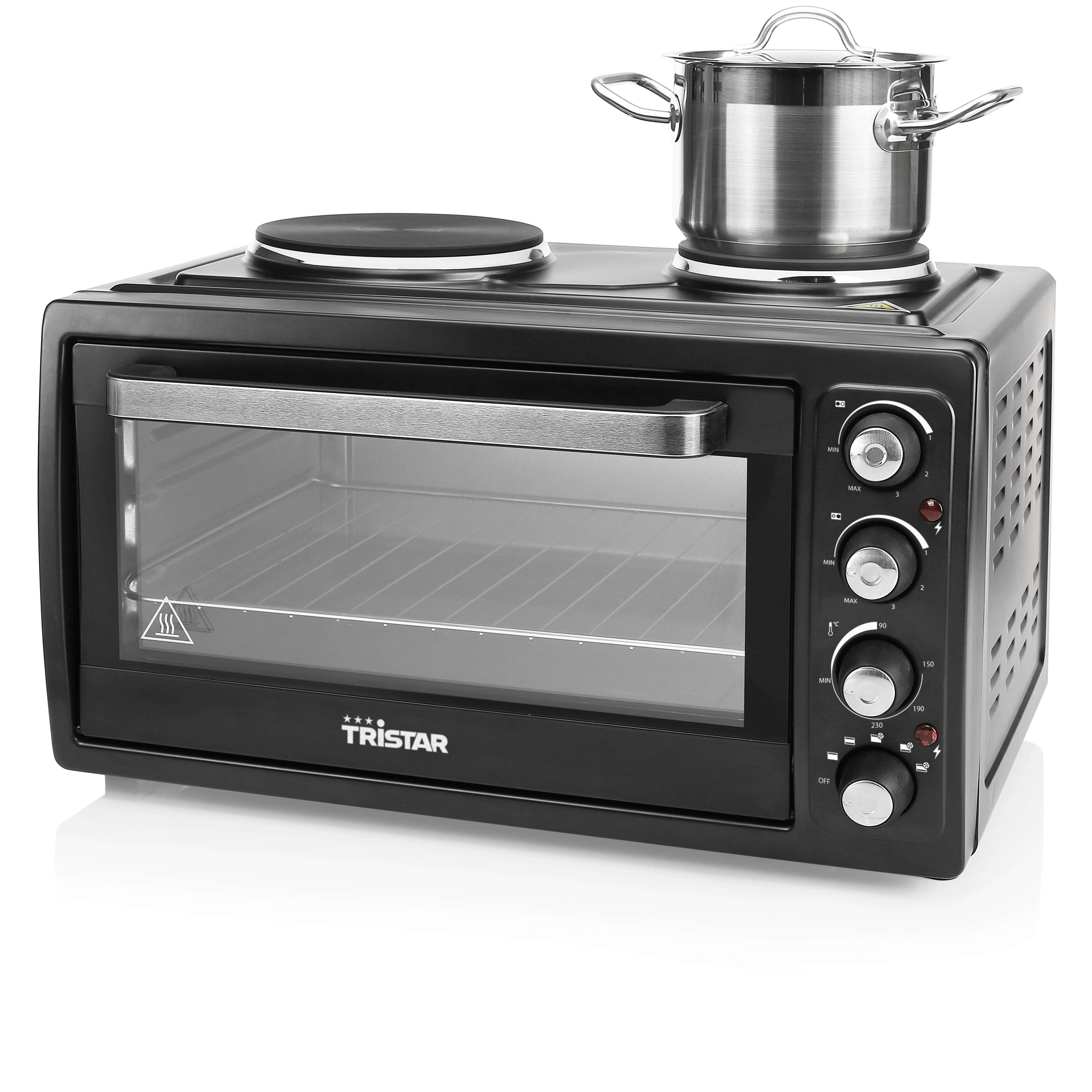 Elektrinė krosnelė Tristar | Electric mini orkaitė | OV-1443 | Integrated timer | 38 L | Table top | 3100 W | Juodas