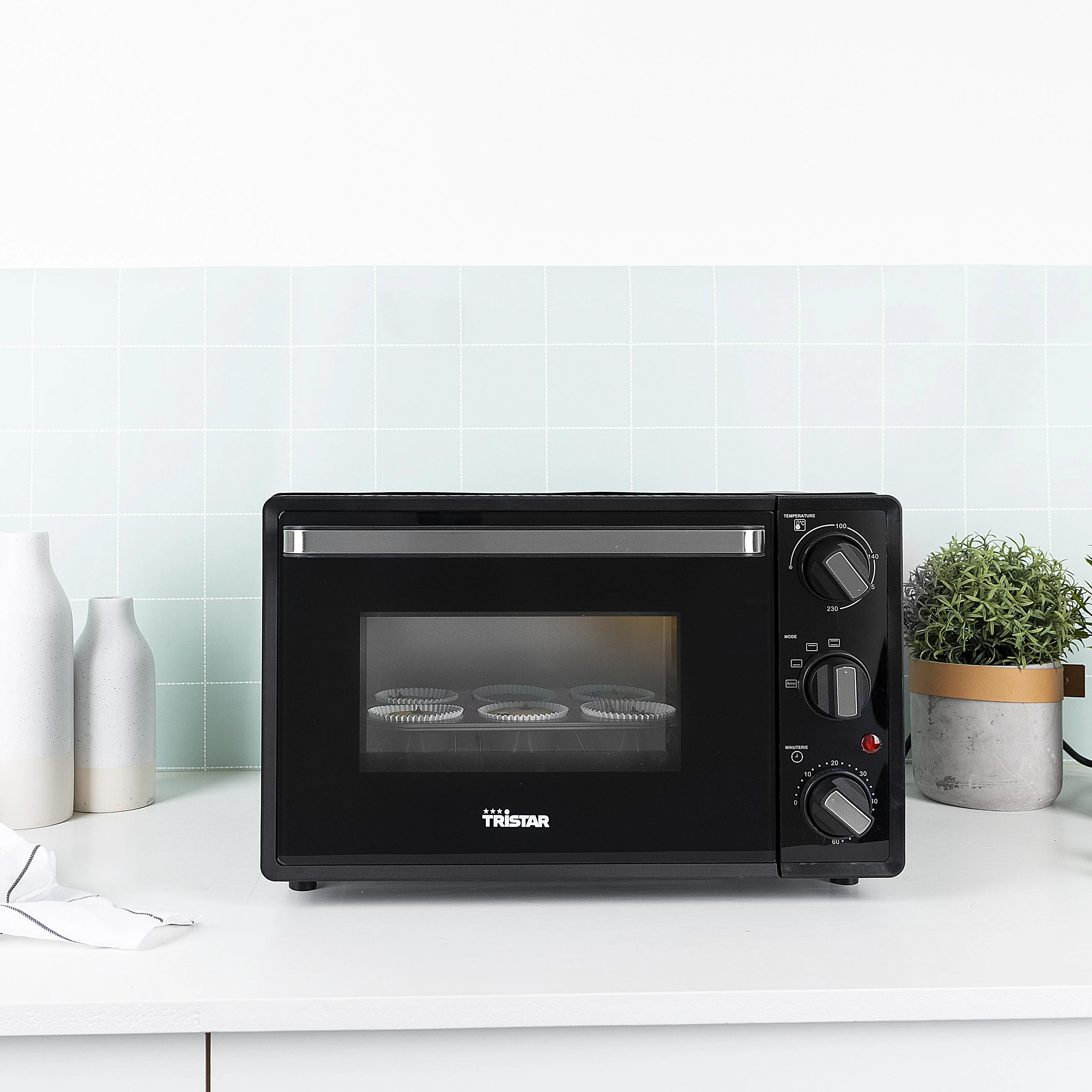 Elektrinė krosnelė Tristar Mini orkaitė OV-3620 19 L, Free standing, Juodas, 1300 W