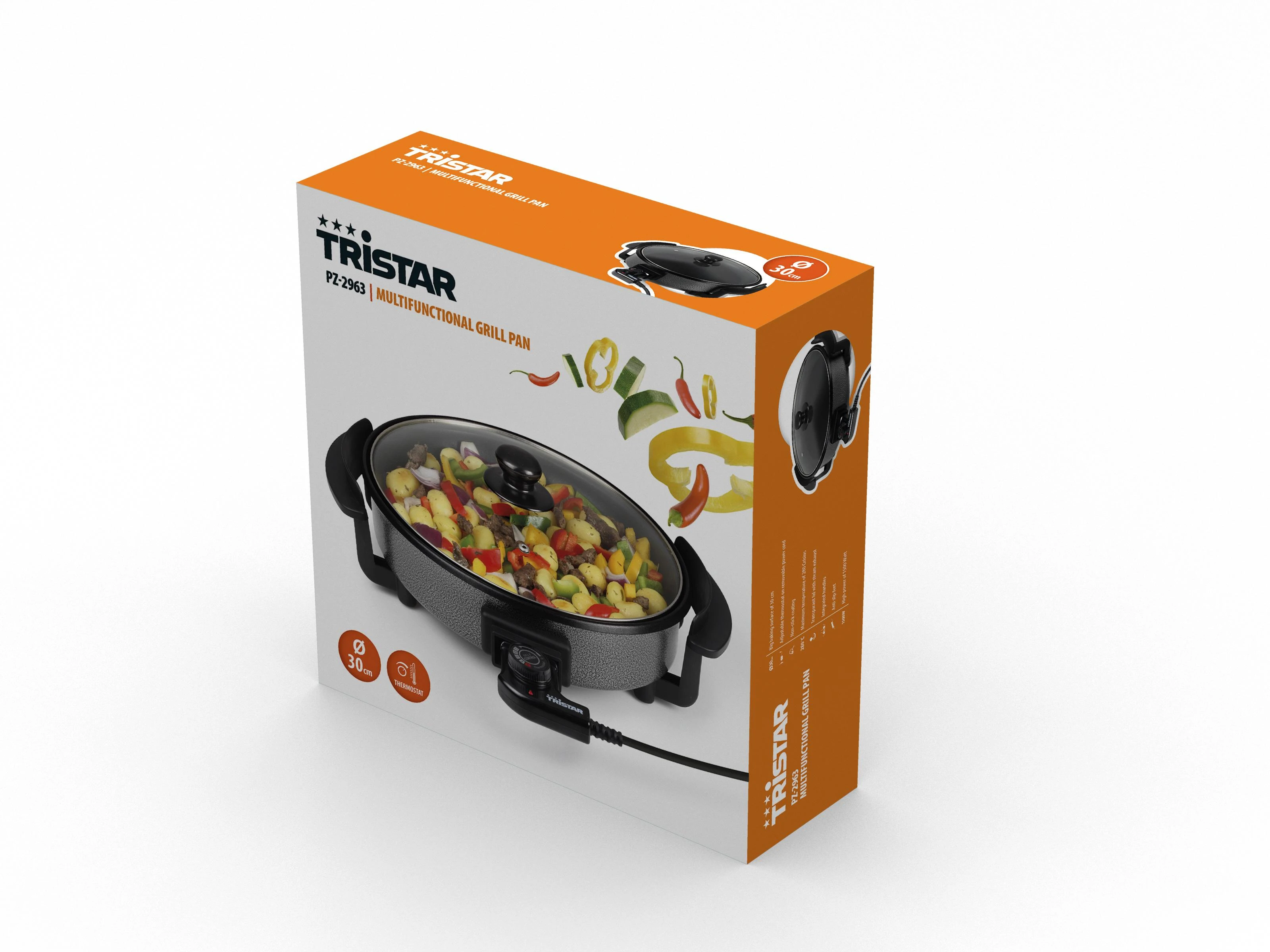 Tristar | Multifunctional grill pan | PZ-2963 | Grilis | Fixed handle | Juodas