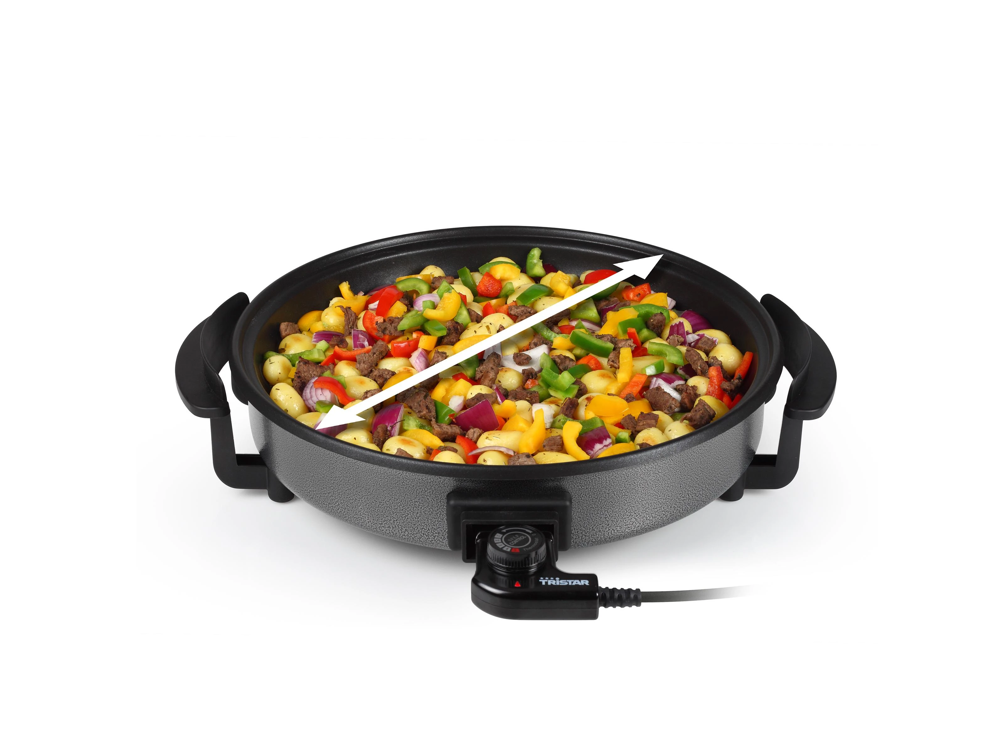 Tristar | Multifunctional grill pan | PZ-2963 | Grilis | Fixed handle | Juodas