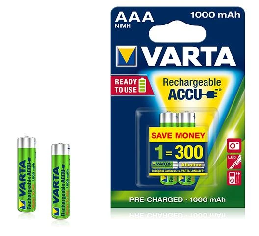 Varta AAA įkraunamos baterijos su pakuote
