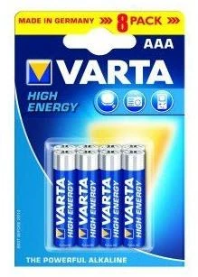 Varta High Energy AAA baterijų 8 vnt pakuotė
