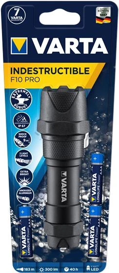 Varta INDESTRUCTIBLE F10 PRO Rankinis žibintuvėlis Juoda LED