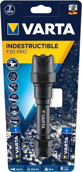 Varta Indestructible F20 Pro pilnas pakuotės komplektas