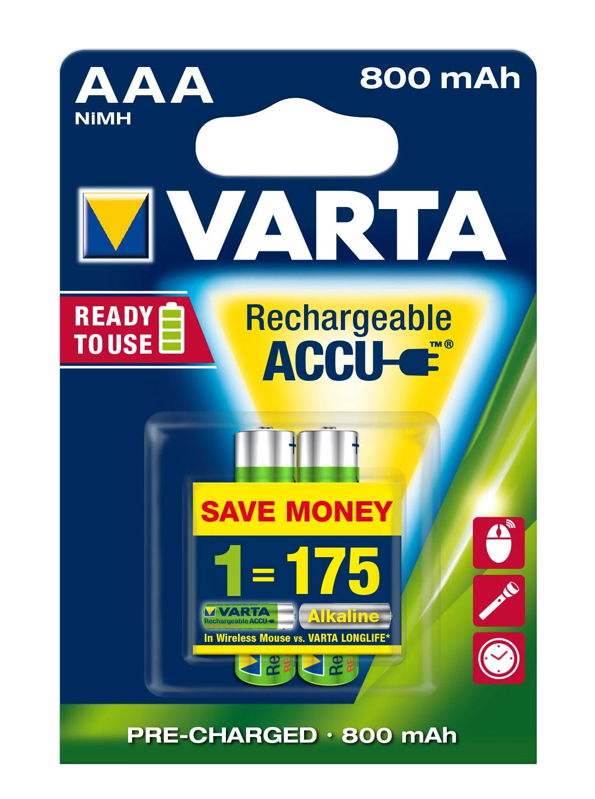 Varta Power Accu AAA 800 mAh Įkraunama baterija Nikelio-metalo hidridas (NiMH)