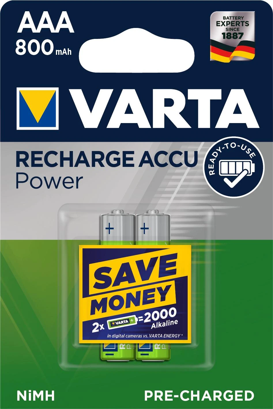 Varta Power Accu AAA 800 mAh Įkraunama baterija Nikelio-metalo hidridas (NiMH)