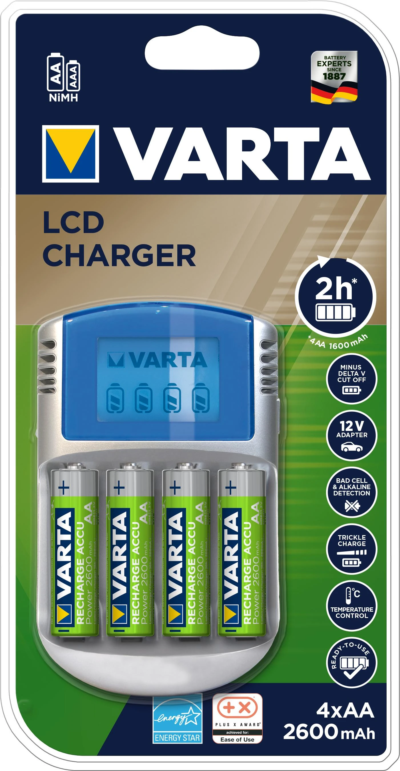 Elementų kroviklis VARTA Power LCD
