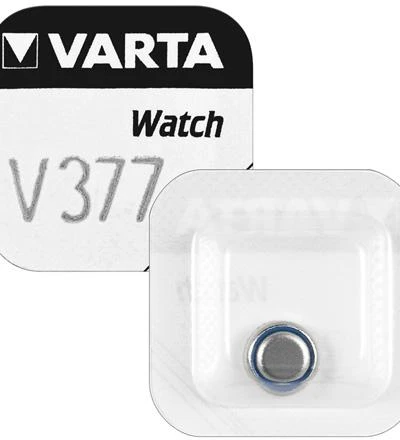Varta V377 sidabro oksido baterija pakuotėje