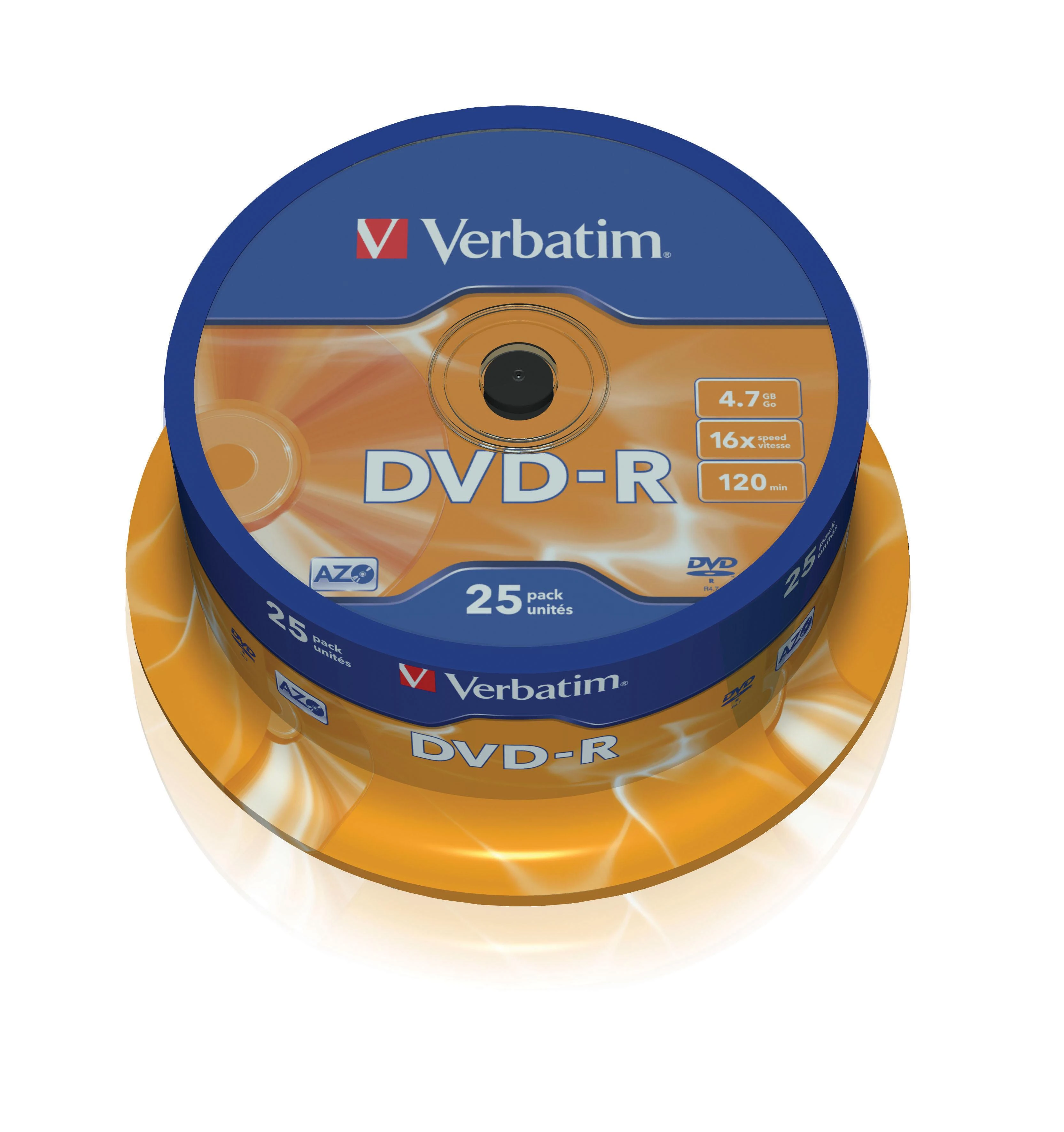 Verbatim DVD-R 25 vnt pakuotė viršutiniu kampu