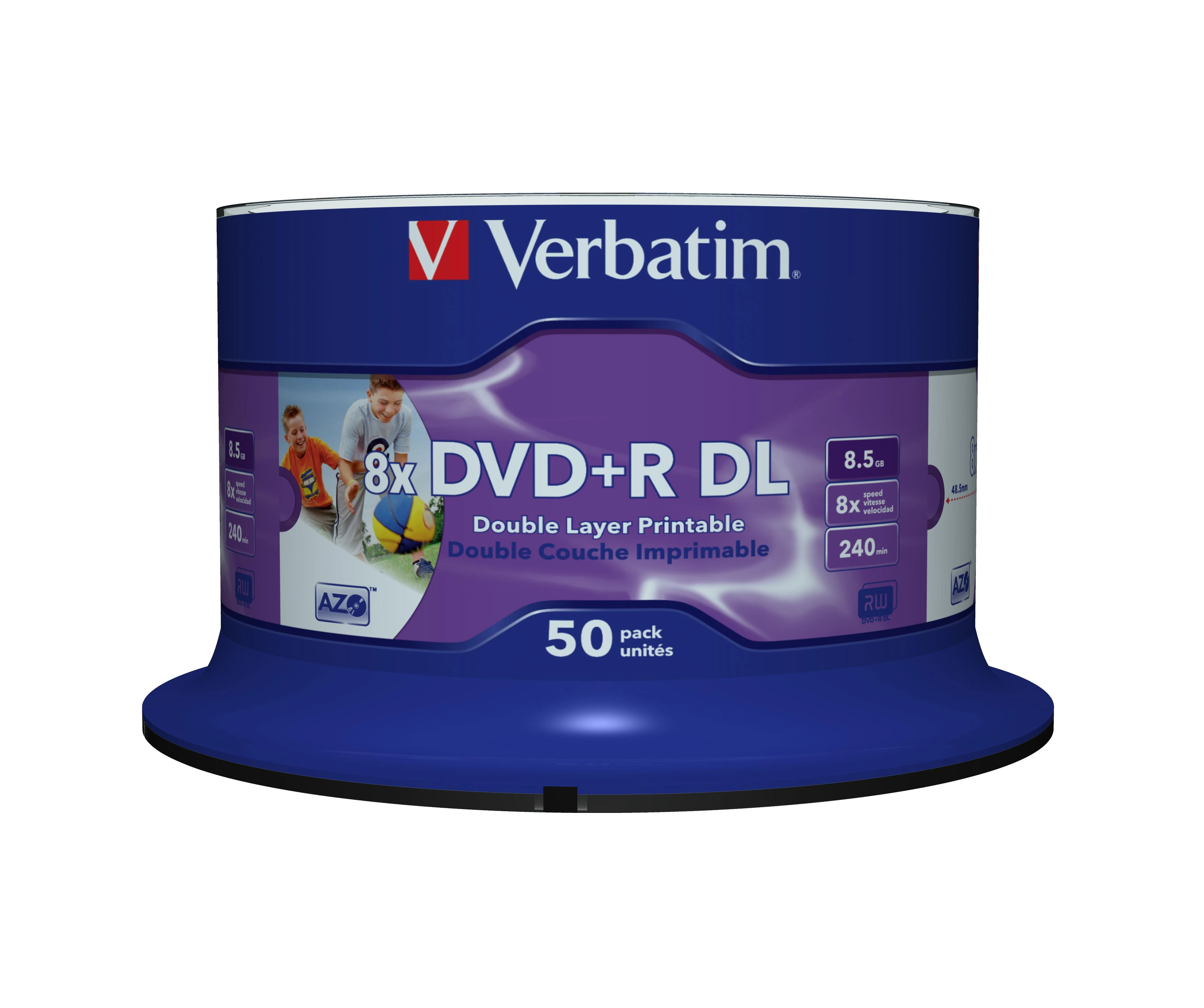 Verbatim 43703 neįrašytas DVD diskas 8,5 GB DVD-R 50 vnt
