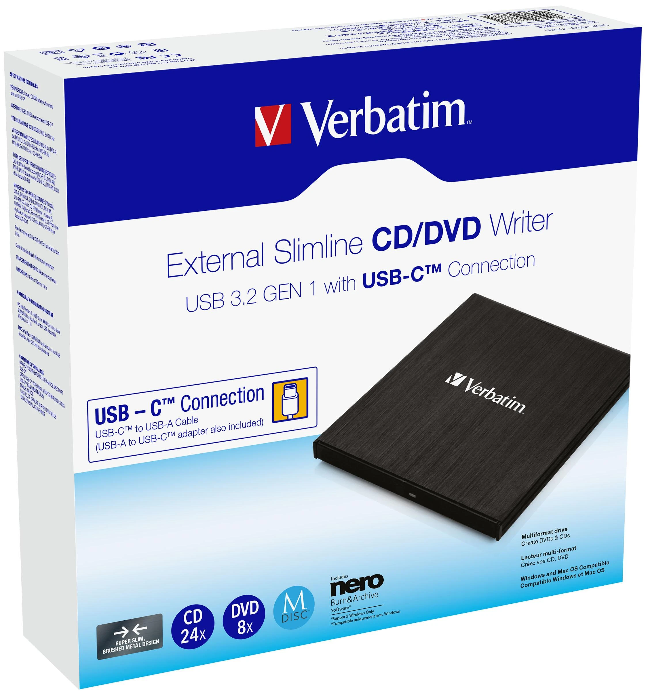 Verbatim 43886 optinių diskų įrenginys Juoda DVD±RW