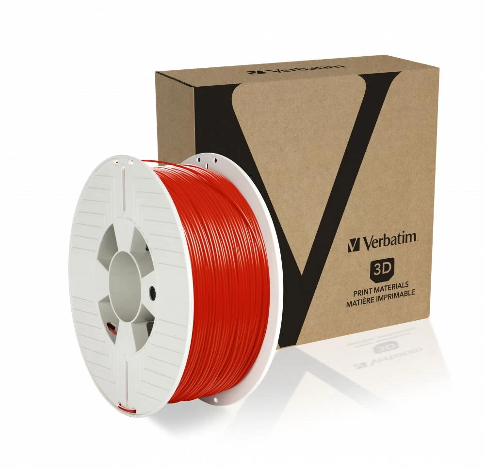 Verbatim PETG raudonas 1,75 mm filamentas su dėžute