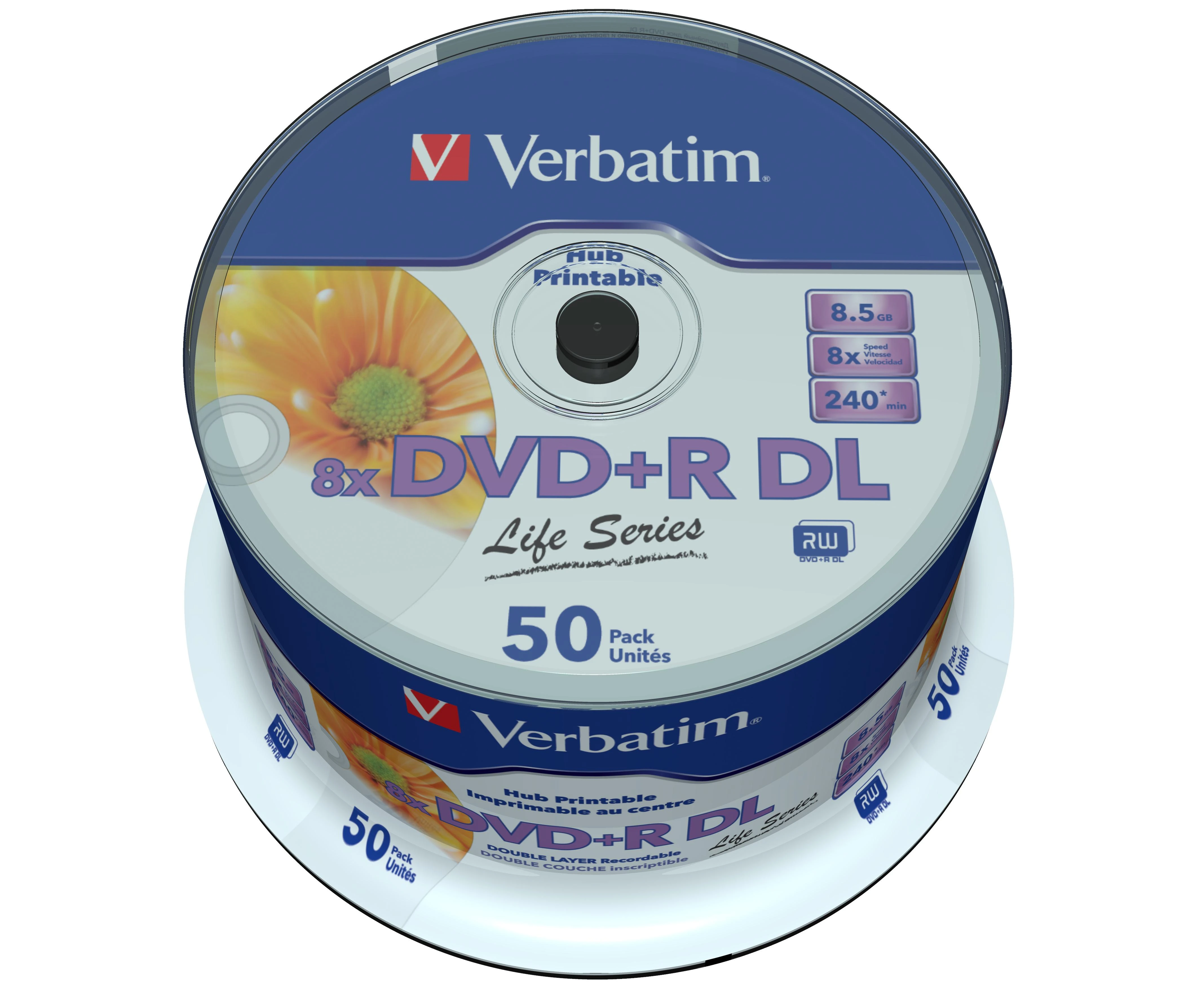 Verbatim 97693 neįrašytas DVD diskas 8,5 GB DVD+R DL 50 vnt