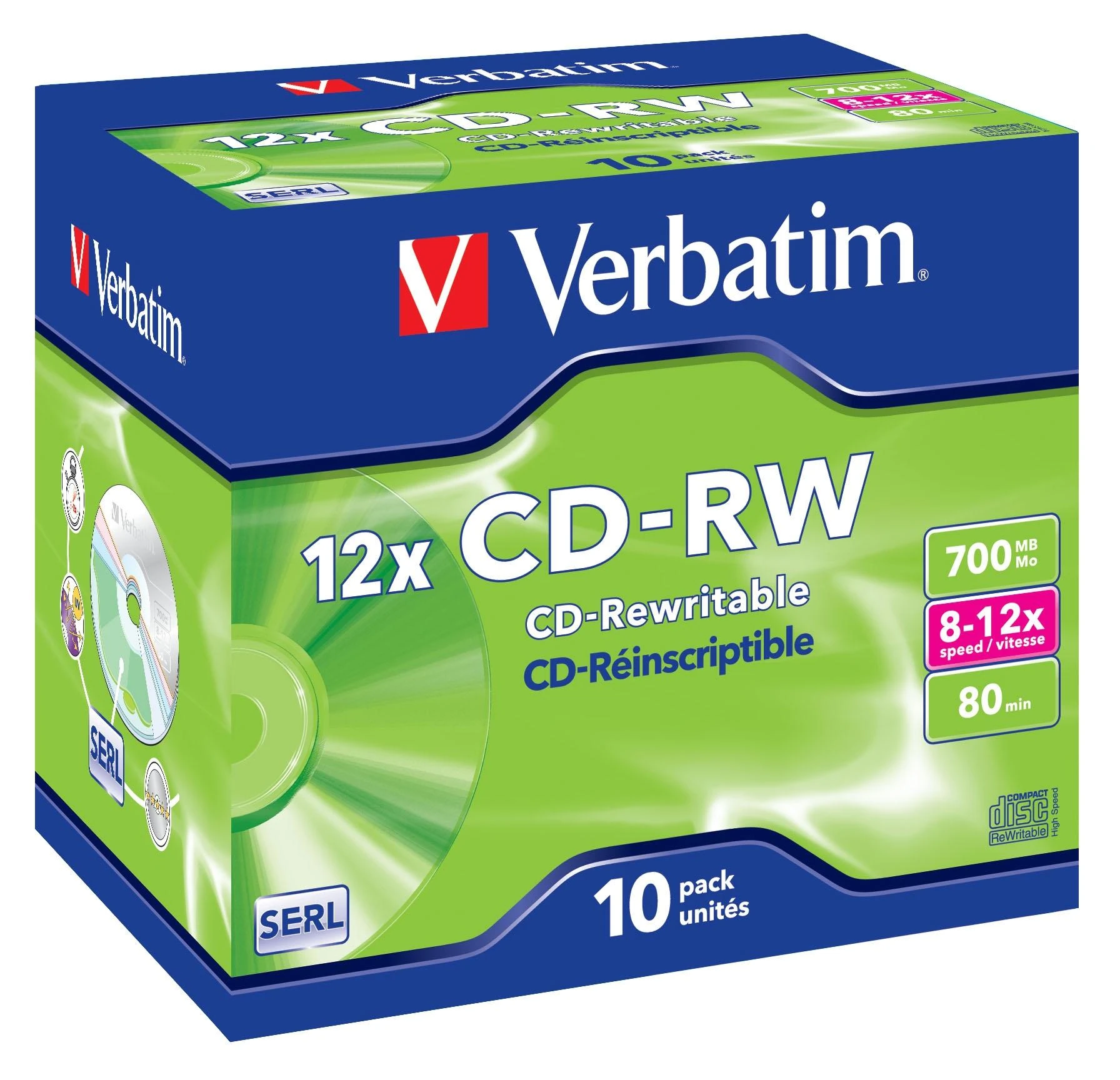 Verbatim CD-RW 700MB pakuotė