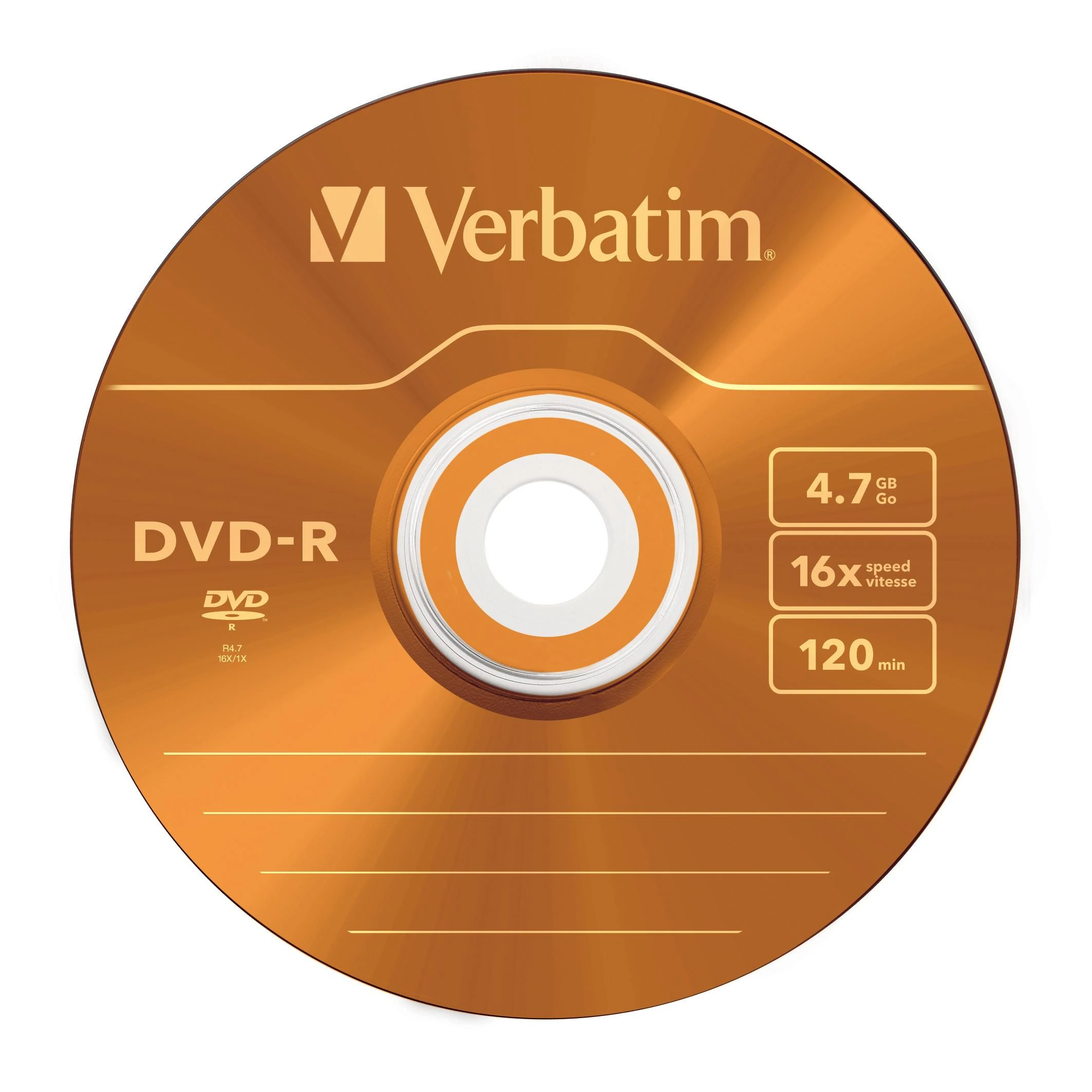 VERBATIM DVD-R 120 min. / 4,7 GB 16x 5 pakuočių plonas juvelyrinis dėklas DataLife Plus, spalvotas paviršius
