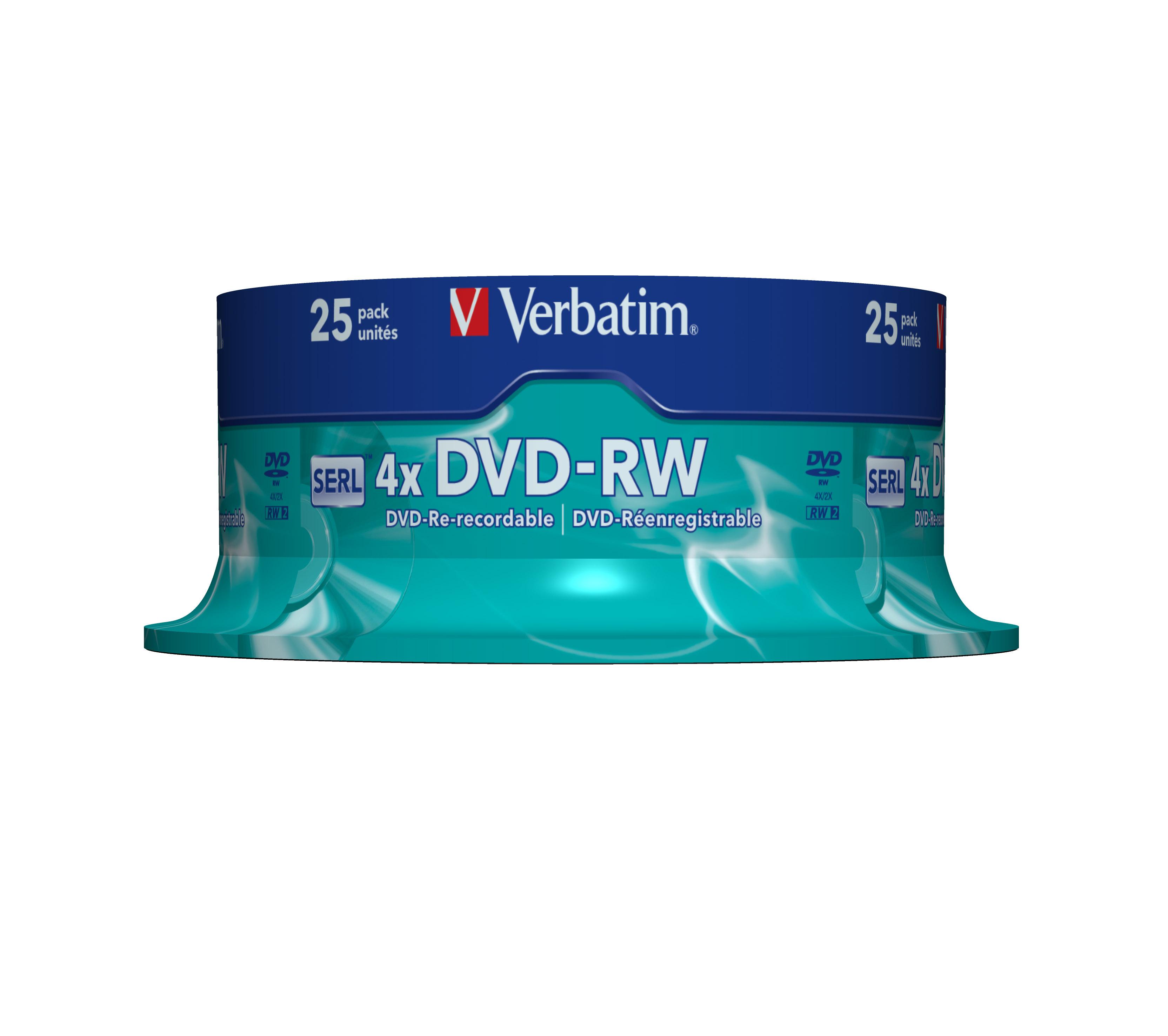 Verbatim (43639) DVD-RW rietuvė 4.7GB 25vnt.
