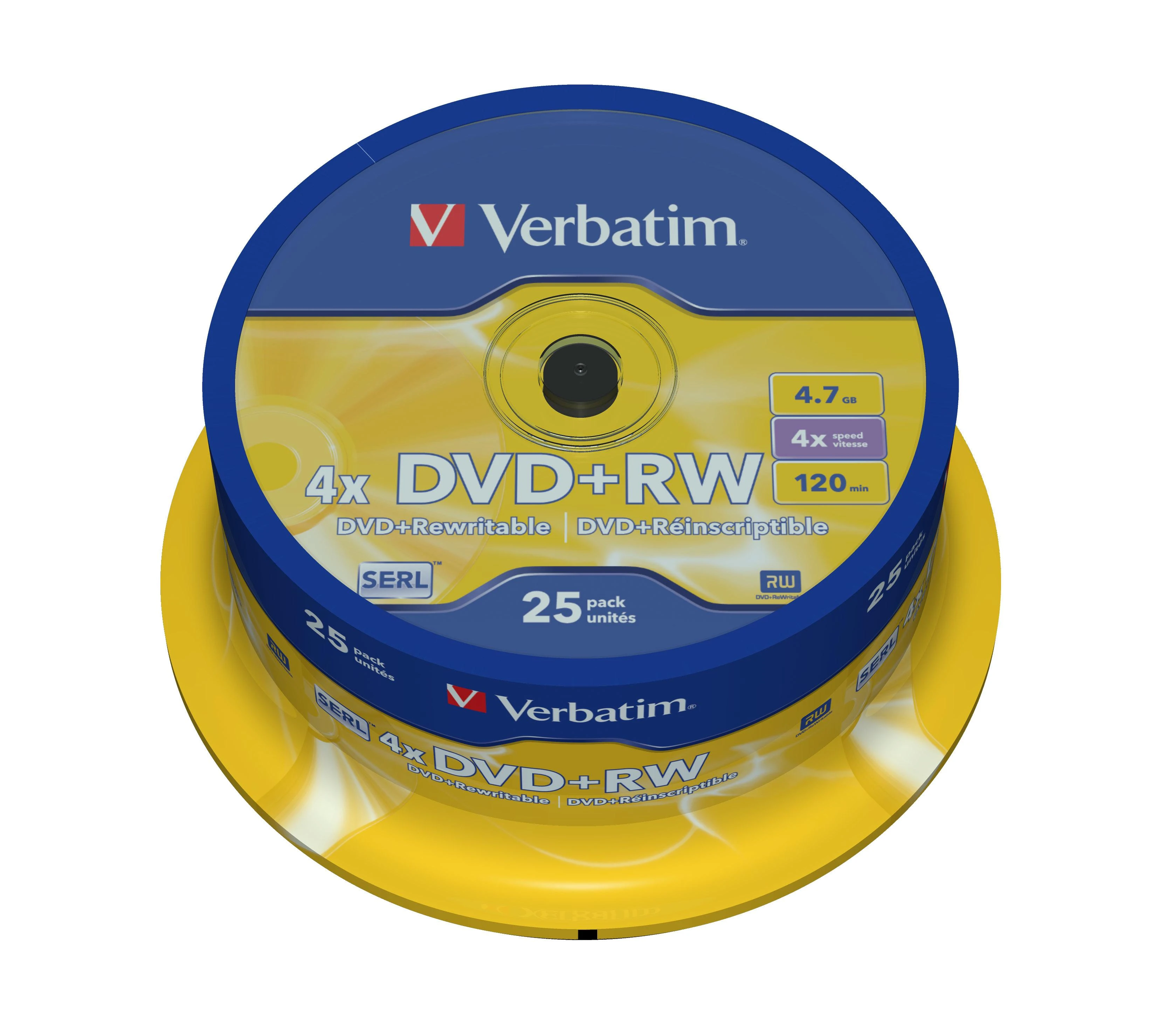 Verbatim DVD+RW 25 vnt. pakuotė