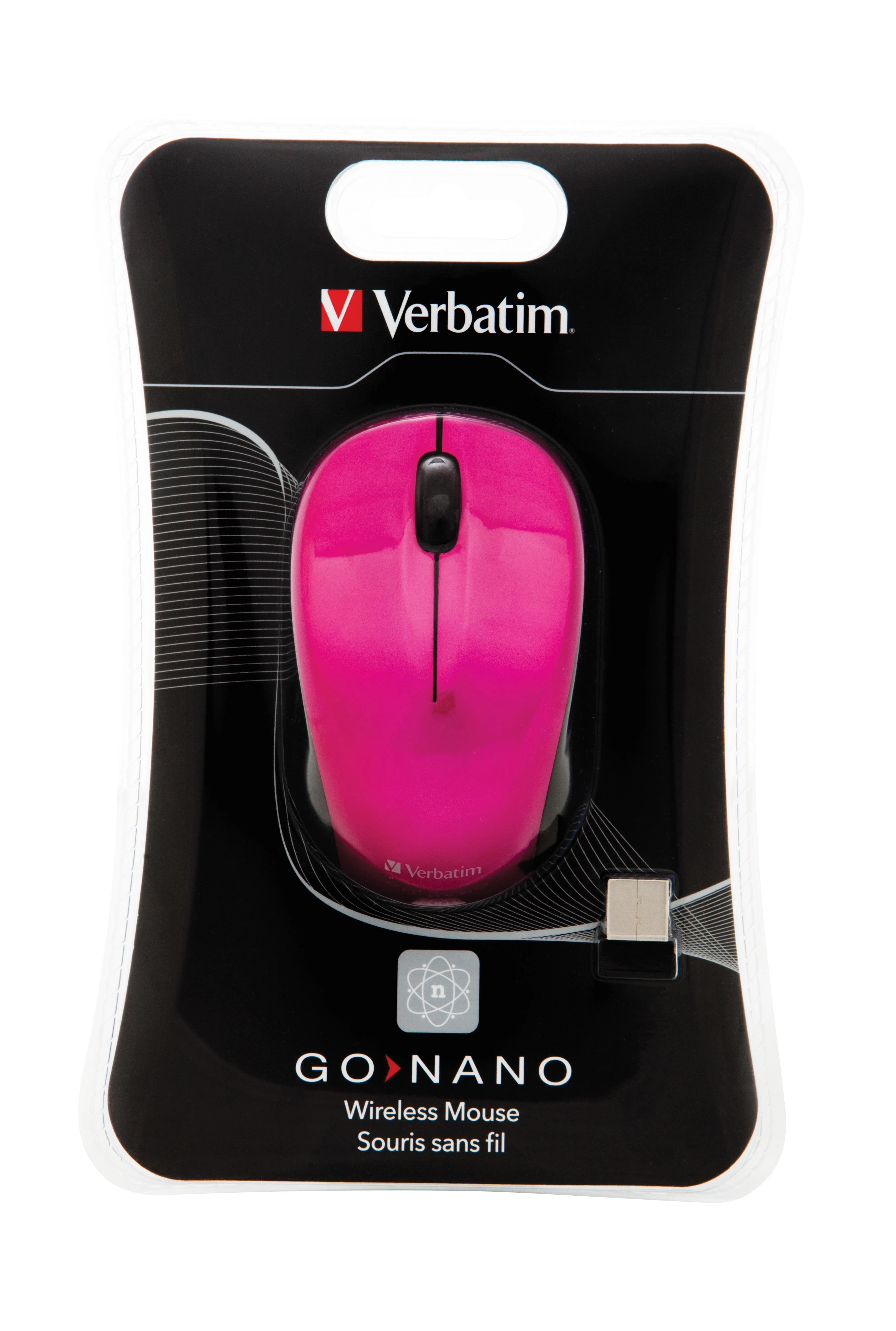 Kompiuterinė pelė Verbatim Go Nano Wireless Mouse Hot Pink/ belaidė