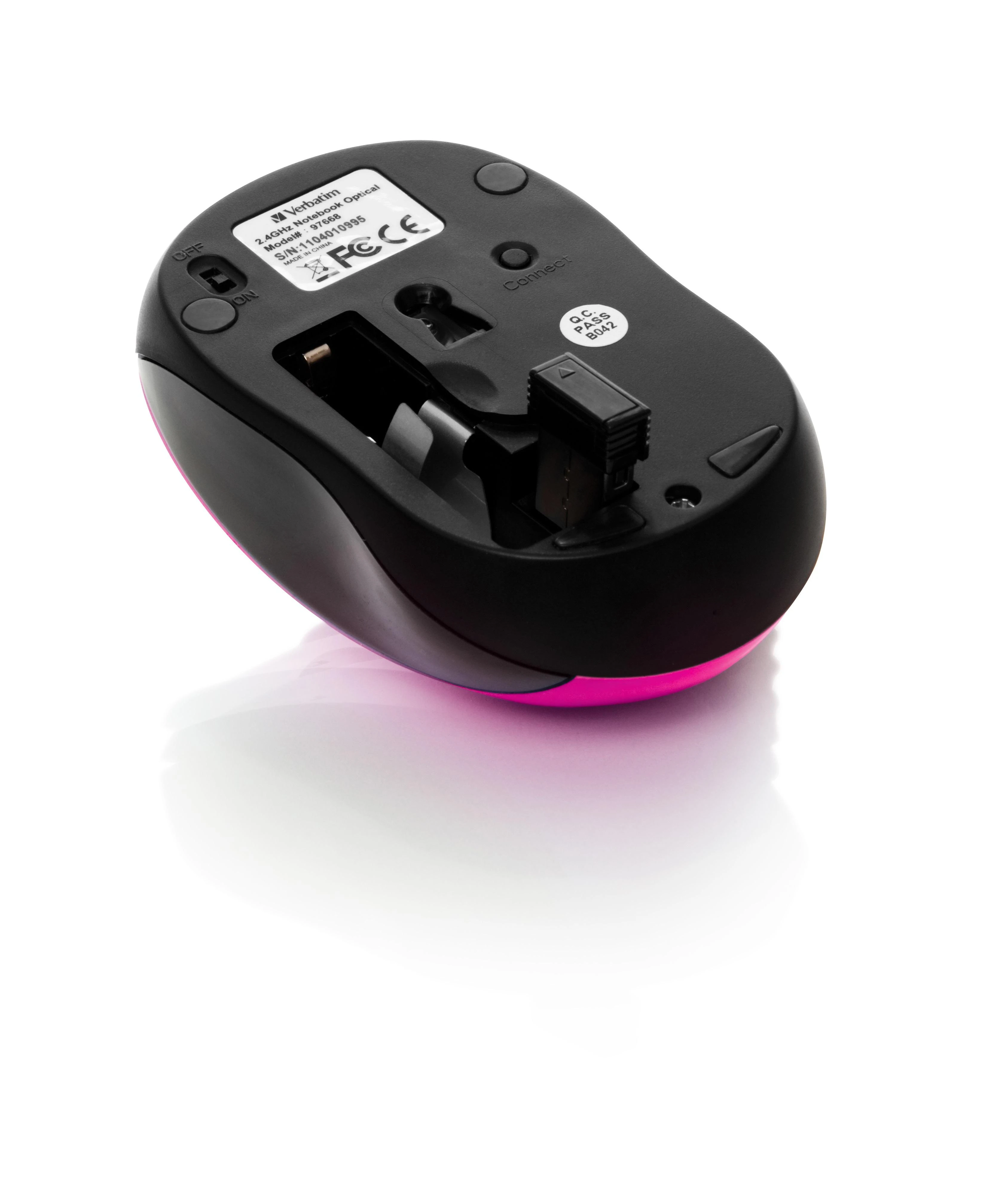 Kompiuterinė pelė Verbatim Go Nano Wireless Mouse Hot Pink/ belaidė