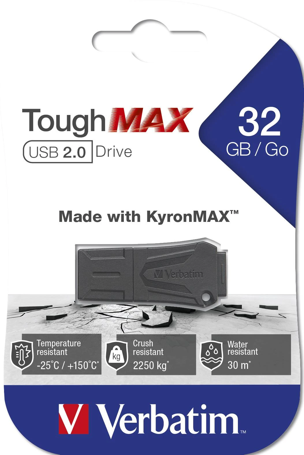 Verbatim ToughMAX USB atmintukas 32 GB USB A tipo 2.0 Juoda