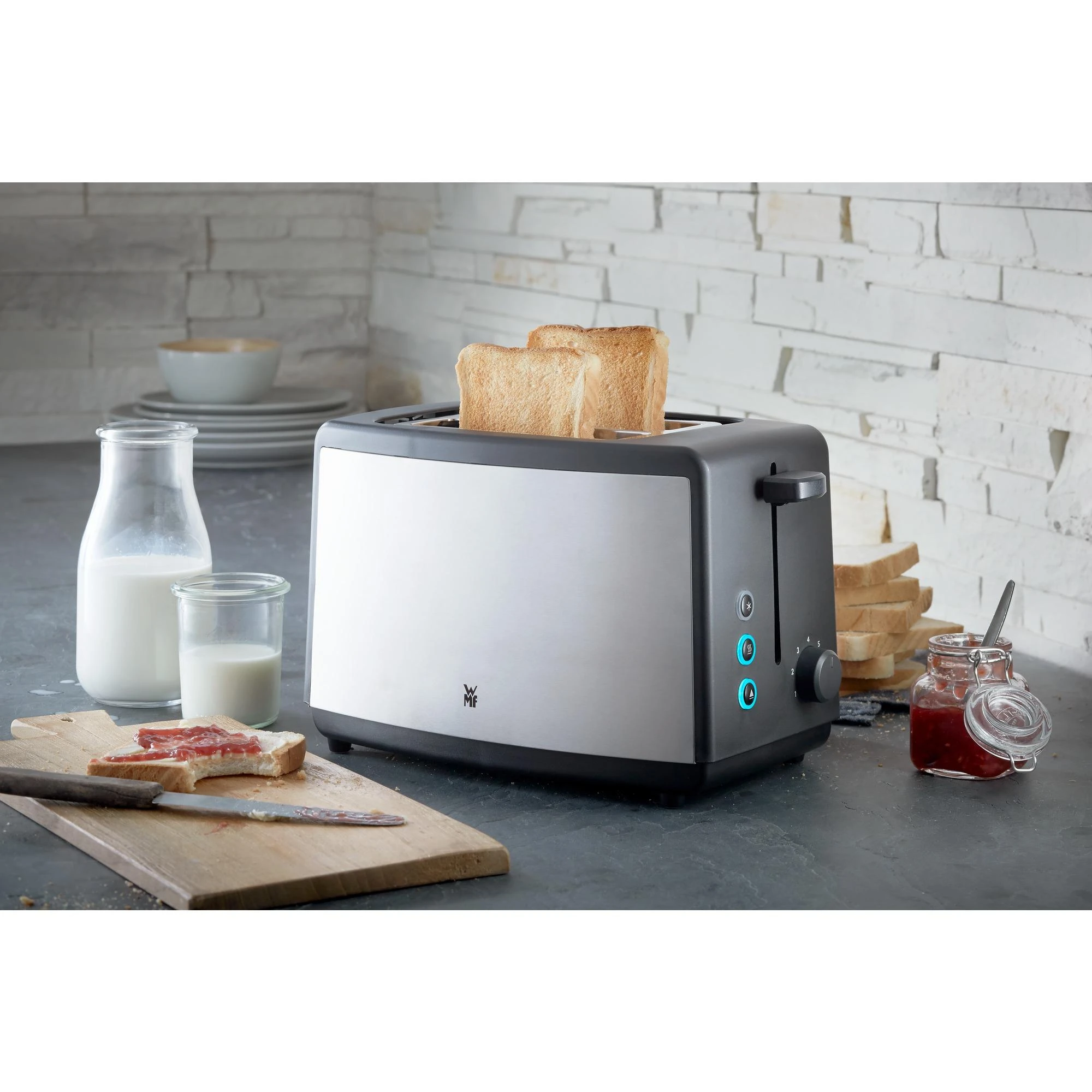 Skrudintuvas WMF BUENO Toaster WMF WMF BUENO Sidabrinis/ juodas, Nerūdijantis plienas, 800 W, Number of slots 2, Number of power levels 7
