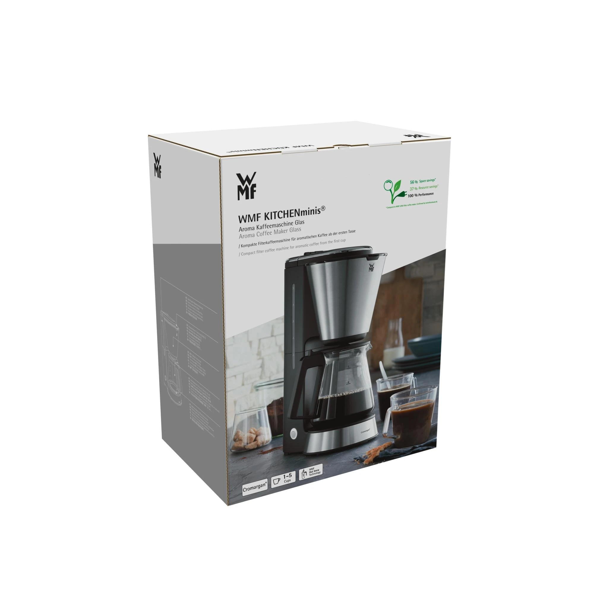 WMF KITCHENminis 04.1227.0011 kavos aparatas Lašelinis kavos aparatas 0,625 L Pusiau automatinis