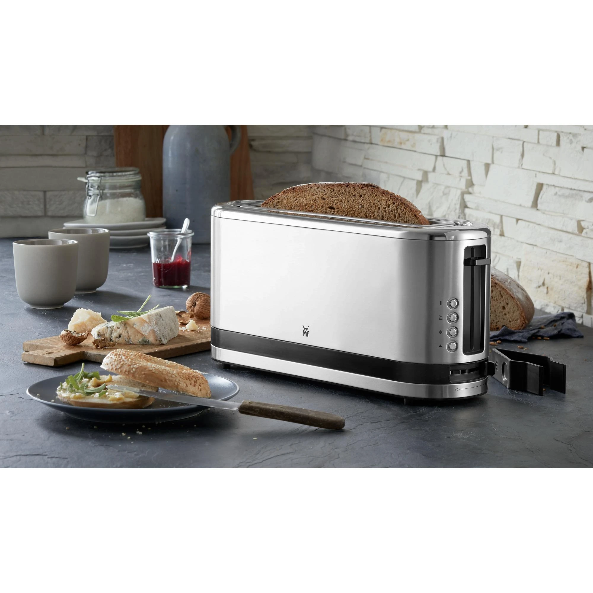 WMF KITCHENminis 04.1412.0011 skrudintuvas 2 griežinėliai Nerūdijančiojo plieno 900 W