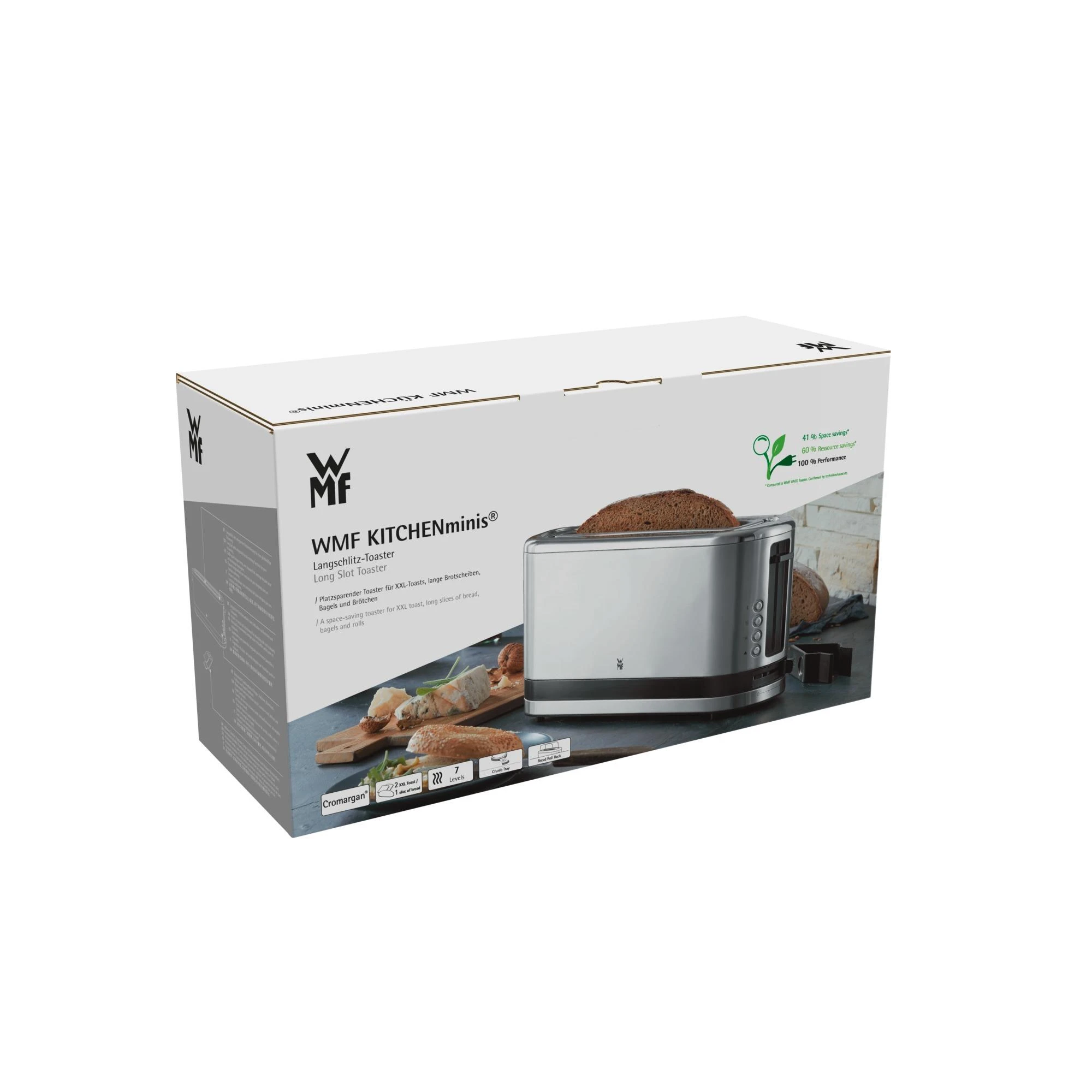WMF KITCHENminis 04.1412.0011 skrudintuvas 2 griežinėliai Nerūdijančiojo plieno 900 W