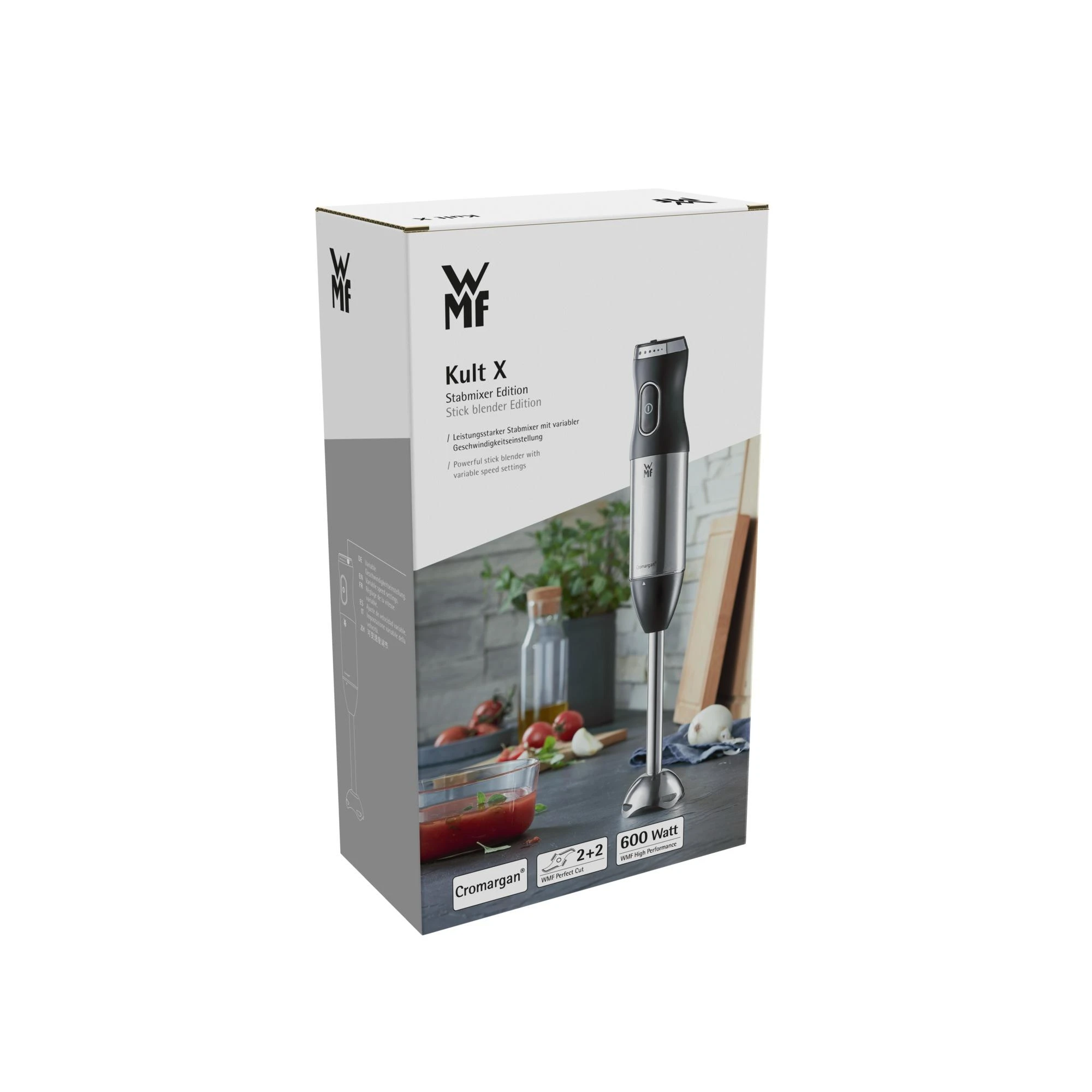 WMF Kult X 04.1655.0011 trintuvas Panardinamas maišytuvas Juoda, Metalinis 600 W