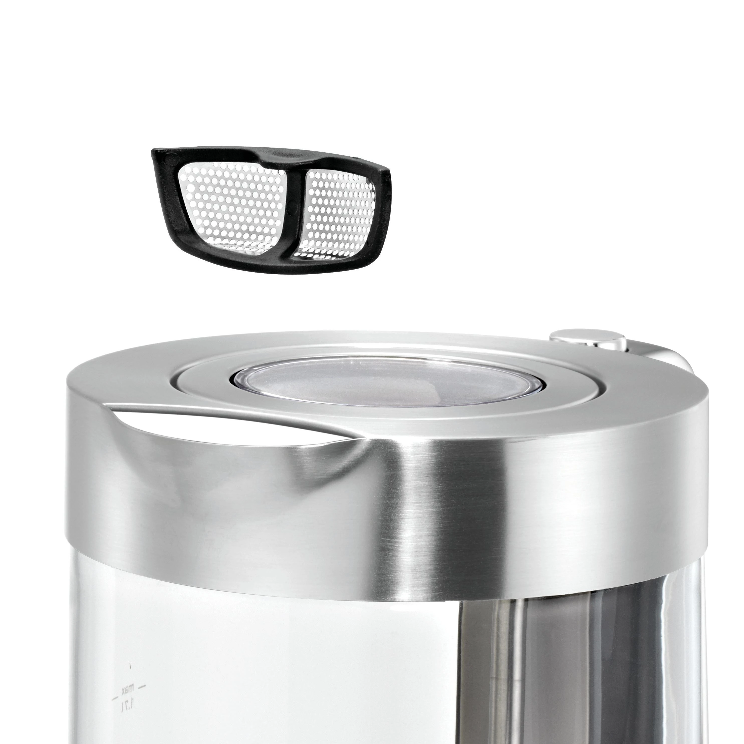 WMF 413150011 LONO Standard virdulys, Glass, Nerūdijantis plienas/Juodas, 3000 W, 360° rotational base, 1.7 L