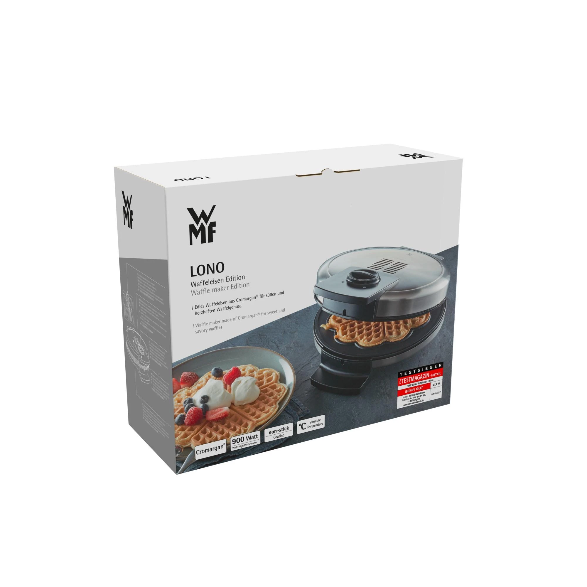 WMF LONO vaflinė 415210011 (Juoda/Nerūdijančio plieno) 900 W