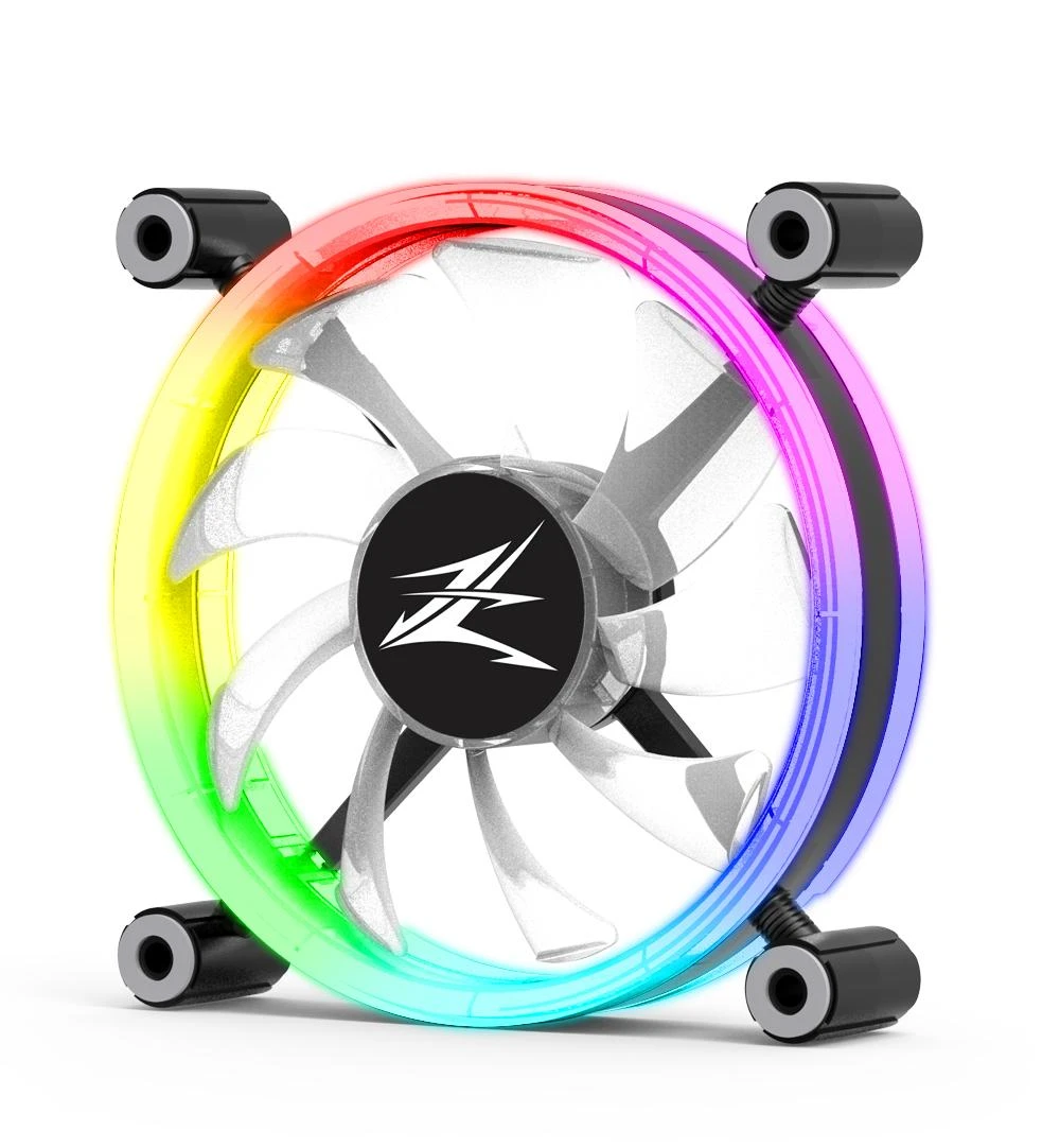 Zalman ZM-LF120 kompiuterio aušinimo komponentas Kompiuterio korpusui Ventiliatorius 12 cm Juoda, Balta