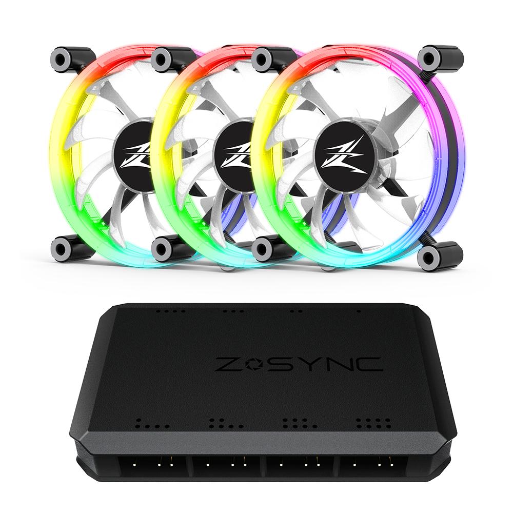 Zalman ZM-LF120A3 kompiuterio aušinimo komponentas Kompiuterio korpusui Ventiliatorius 12 cm Juoda, Balta