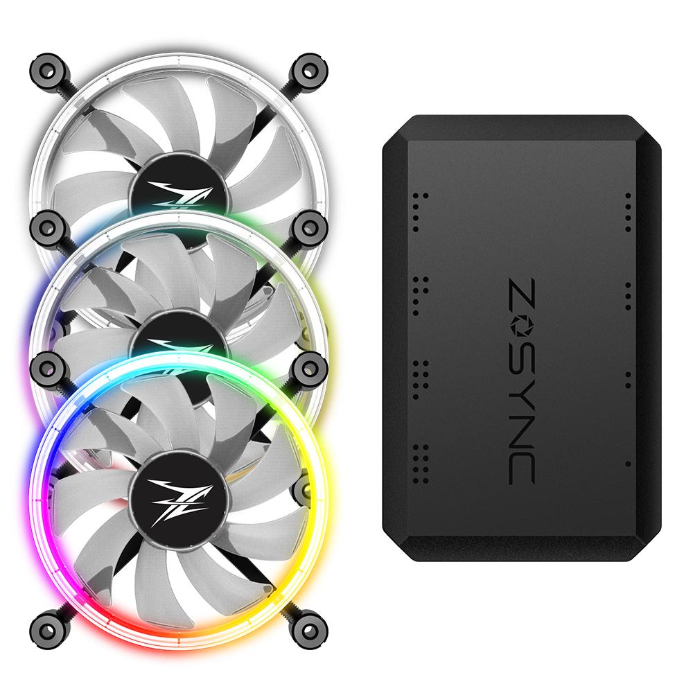 Zalman ZM-LF120A3 kompiuterio aušinimo komponentas Kompiuterio korpusui Ventiliatorius 12 cm Juoda, Balta