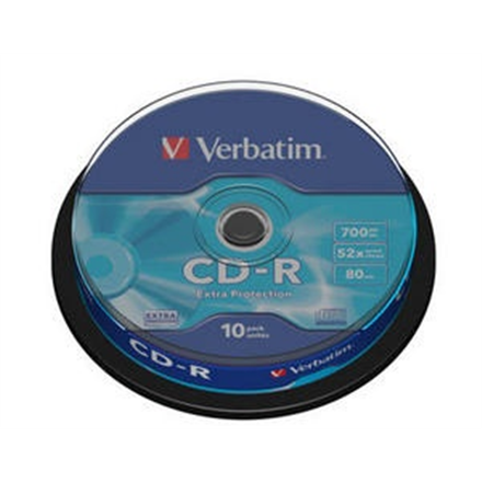 Verbatim CD-R 80/700MB 52X 10pack EXTRA PROTECTION tortų dėžutė - 43437