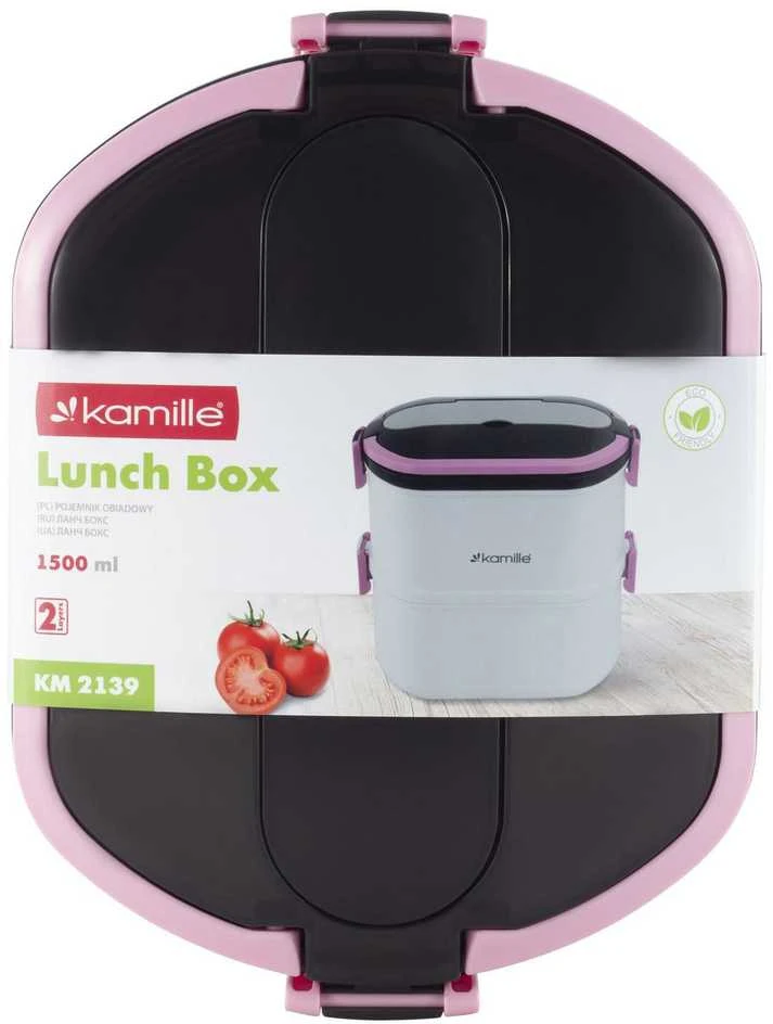 Pietų dėžutė 1500 ml Kamille KM-2139 Rožinė