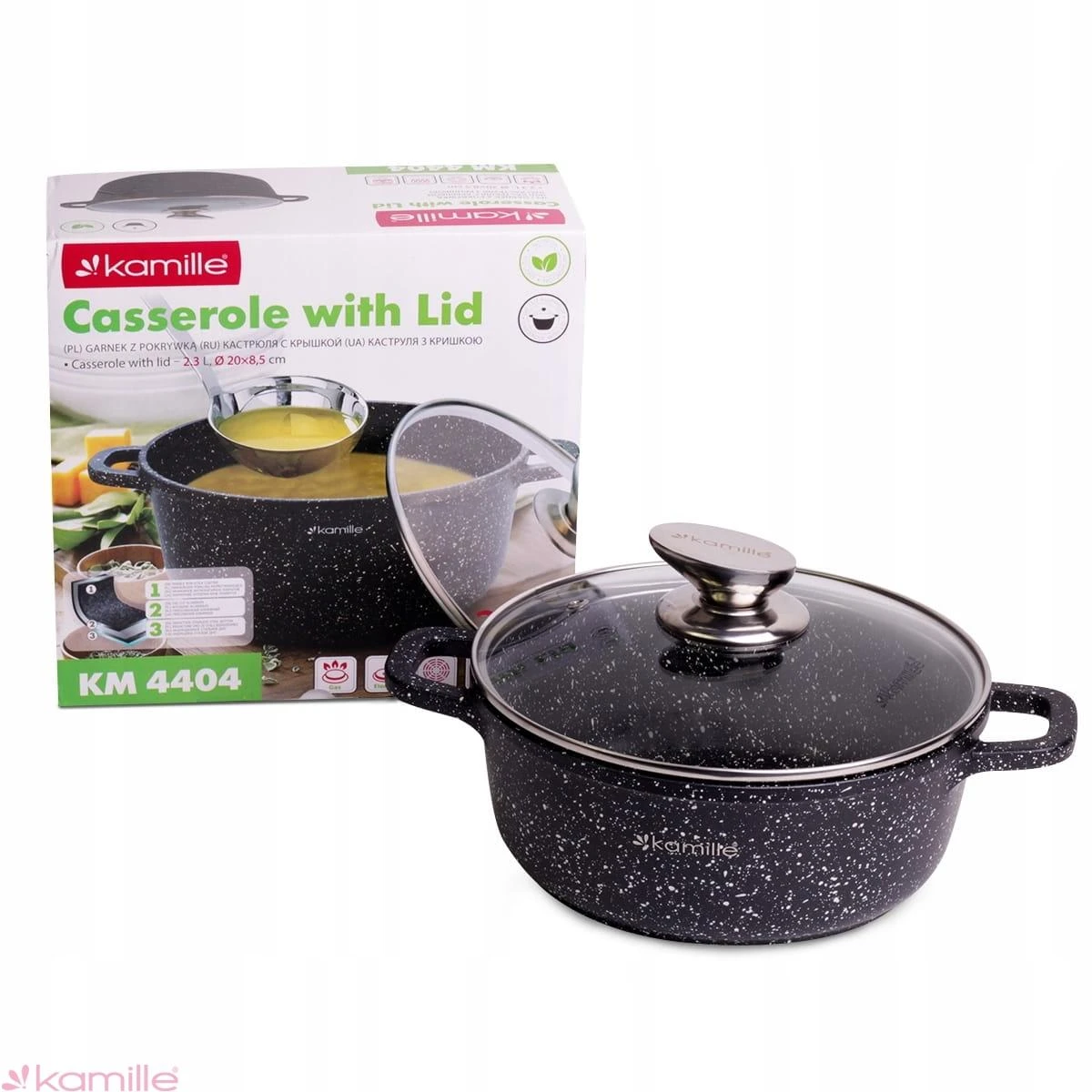 Puodas 2.3 L su marmuro danga KAMILLE 4404