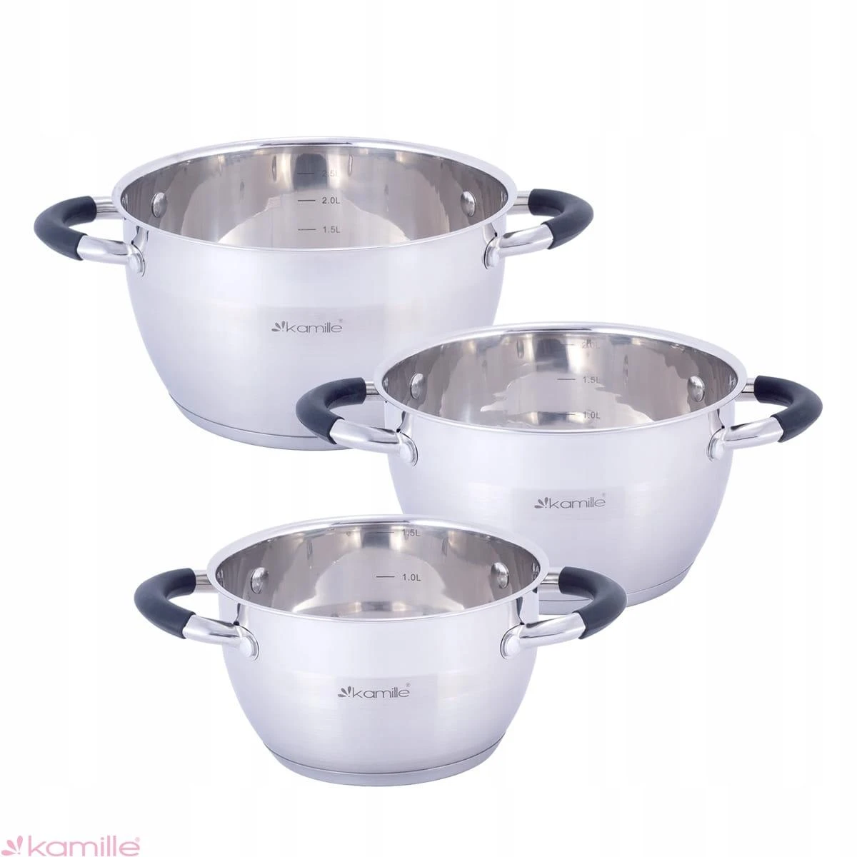 Puodų rinkinys Kamille KM5754 (1.8l, 2.5l, 3.5l.)