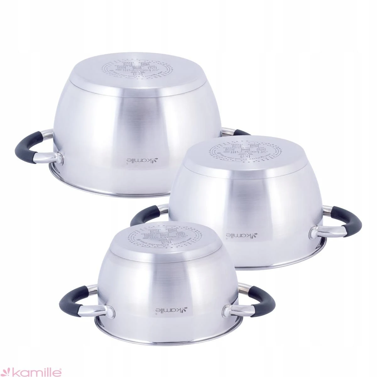 Puodų rinkinys Kamille KM5754 (1.8l, 2.5l, 3.5l.)