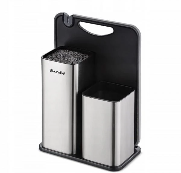 Stovas peiliams ir priedams su pjaustymo lentute Kamille KM-7610