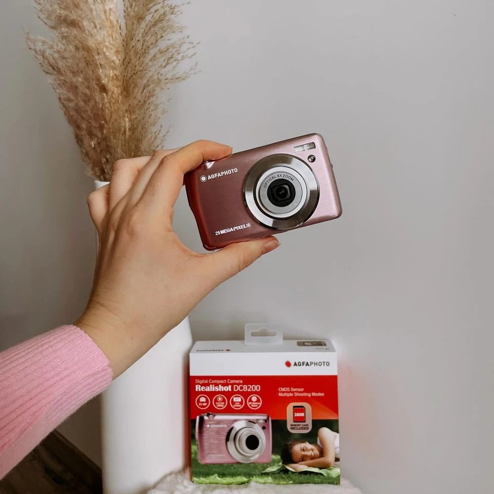 AgfaPhoto Agfa Photo DC8200 Rožinė + etui + karta SD 16GB