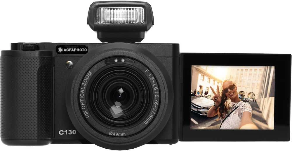 „AgfaPhoto“ – „Realishot C130“ skaitmeninis fotoaparatas – juodas – 2,8 colio jutiklinis ekranas