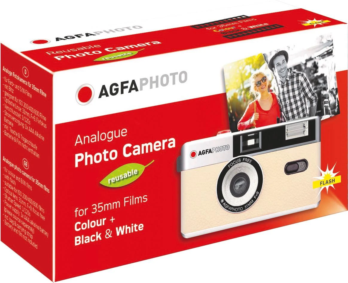 AGFAPHOTO daugkartinio naudojimo fotoaparatas 35MM BEIGE