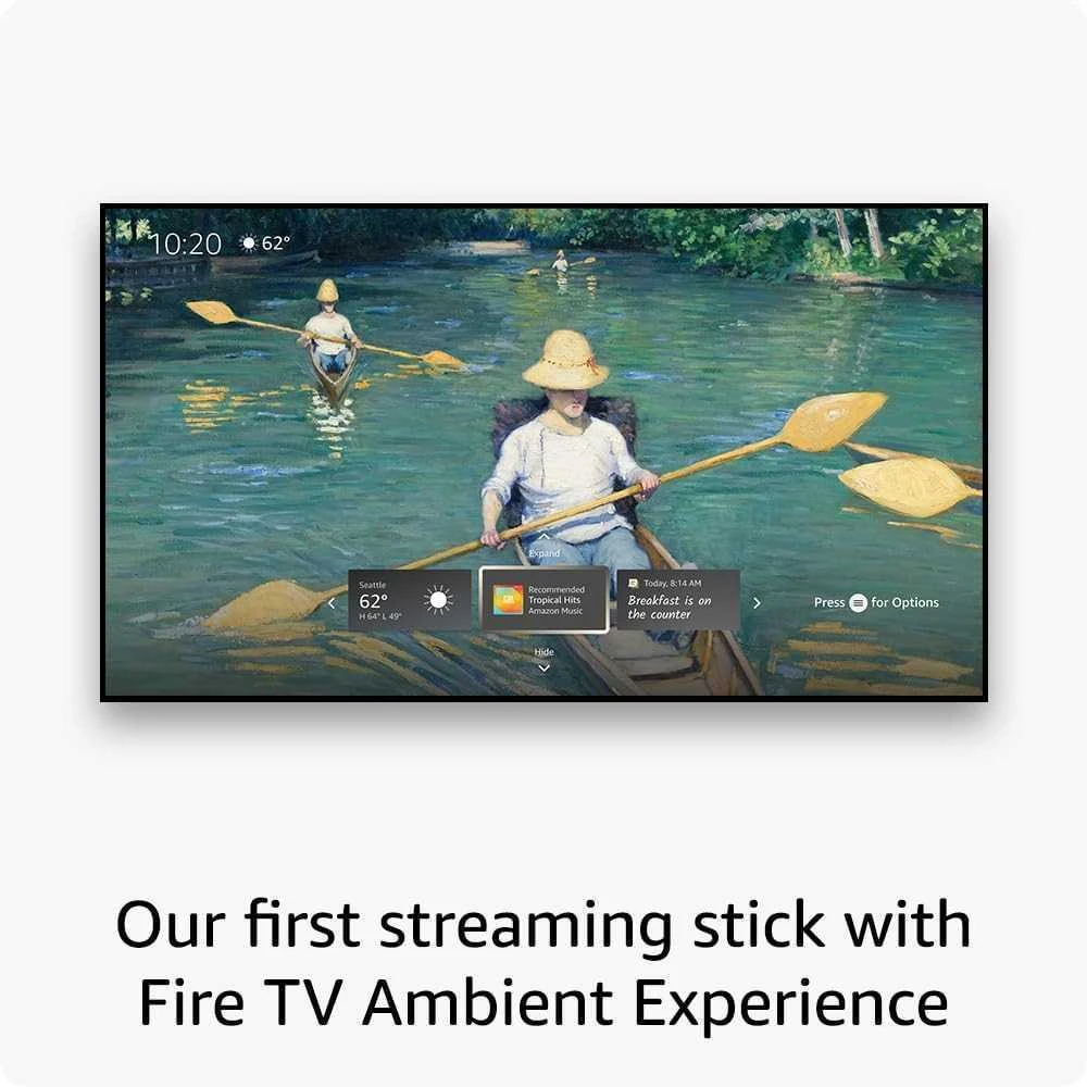 Išmanusis televizijos priedėlis „Amazon Fire TV Stick 4K Max“ su „Wi-Fi 6E“ ir „Ambient TV“ funkcija